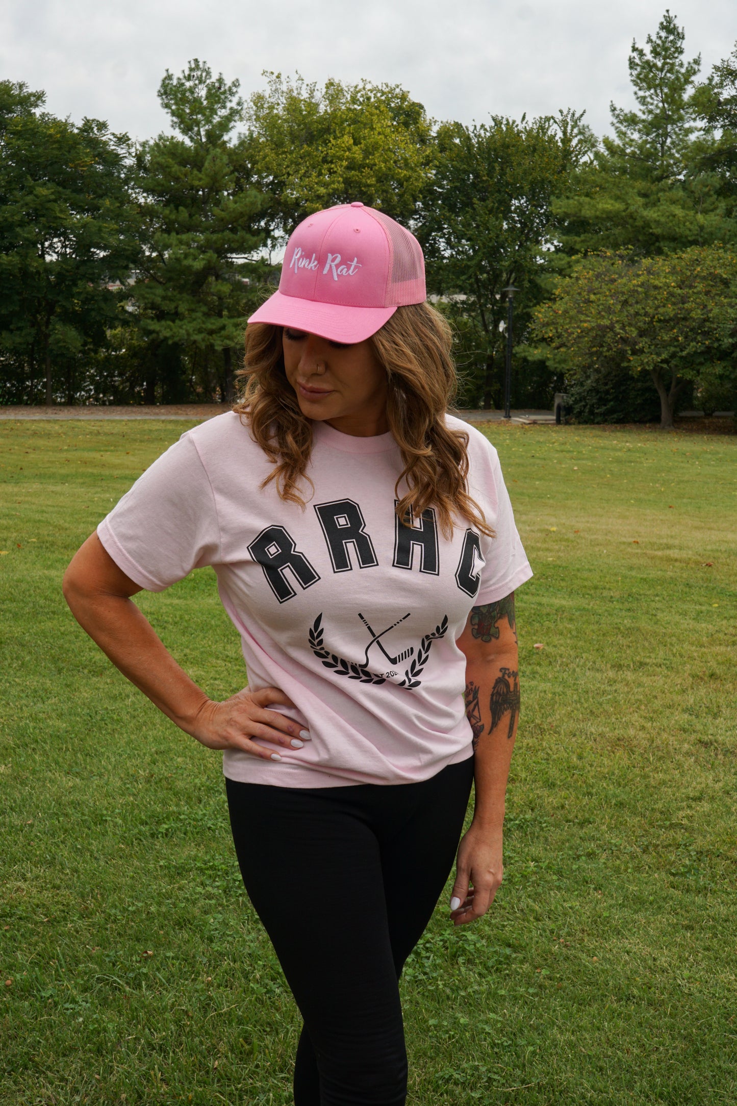 Rink Rat Hockey Club Script Logo Trucker Hat