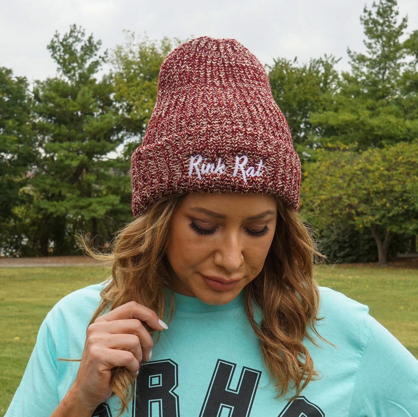Rink Rat Hockey Club Embroidered Script Beanie