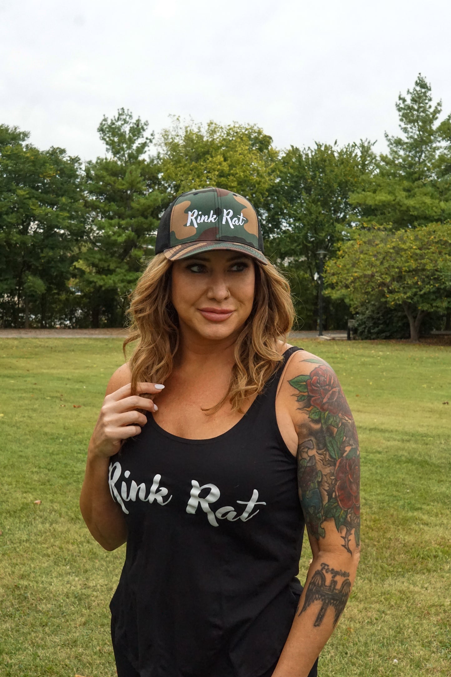 Rink Rat Hockey Club Script Logo Trucker Hat