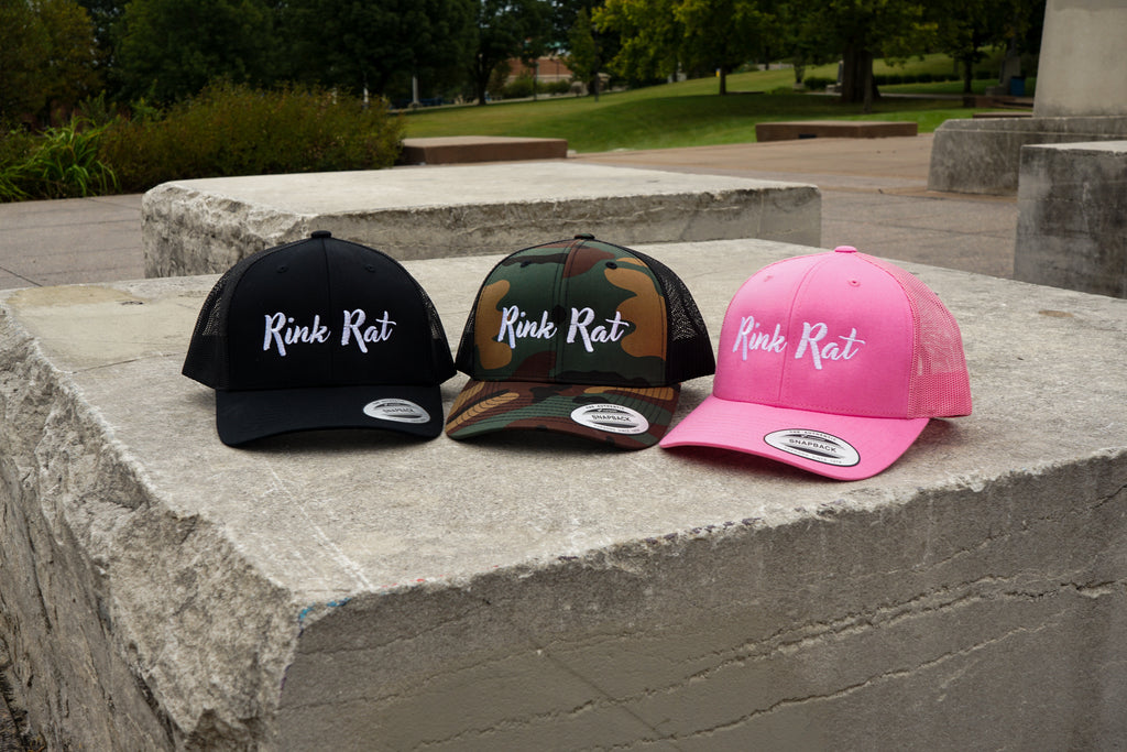 Rink Rat Hockey Club Script Logo Trucker Hat