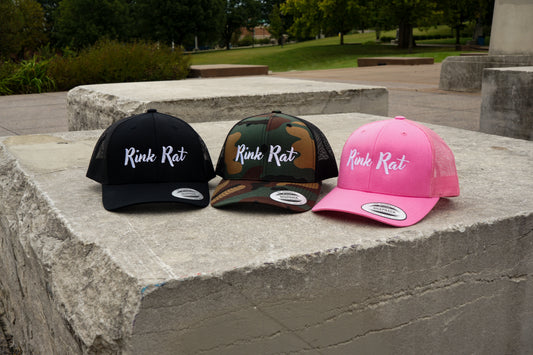 Rink Rat Hockey Club Script Logo Trucker Hat