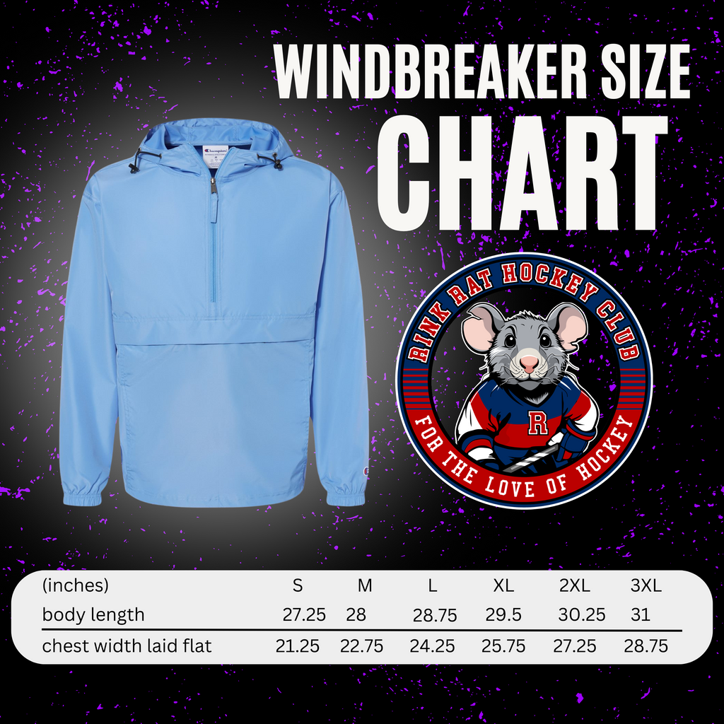 Rink Rat Hockey Club University Logo Embroidered Champion Windbreakers