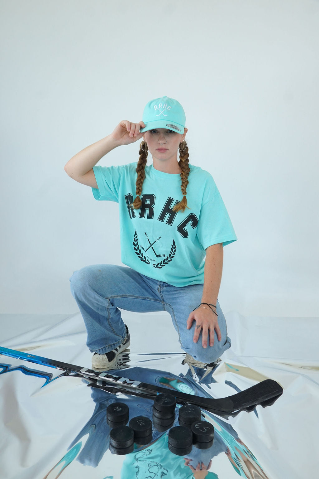 Rink Rat Hockey Club Cross Sticks Embroidered Dad Hat